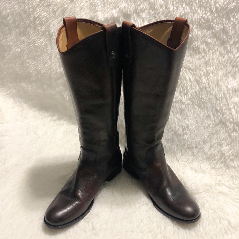 FRYE Melissa Button Leather Riding Boots. - Picture 2 of 14